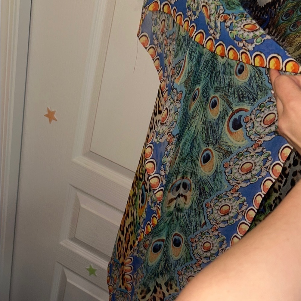 Peacock and Leopard Print Vintage Kaftan - Picture 5 of 9